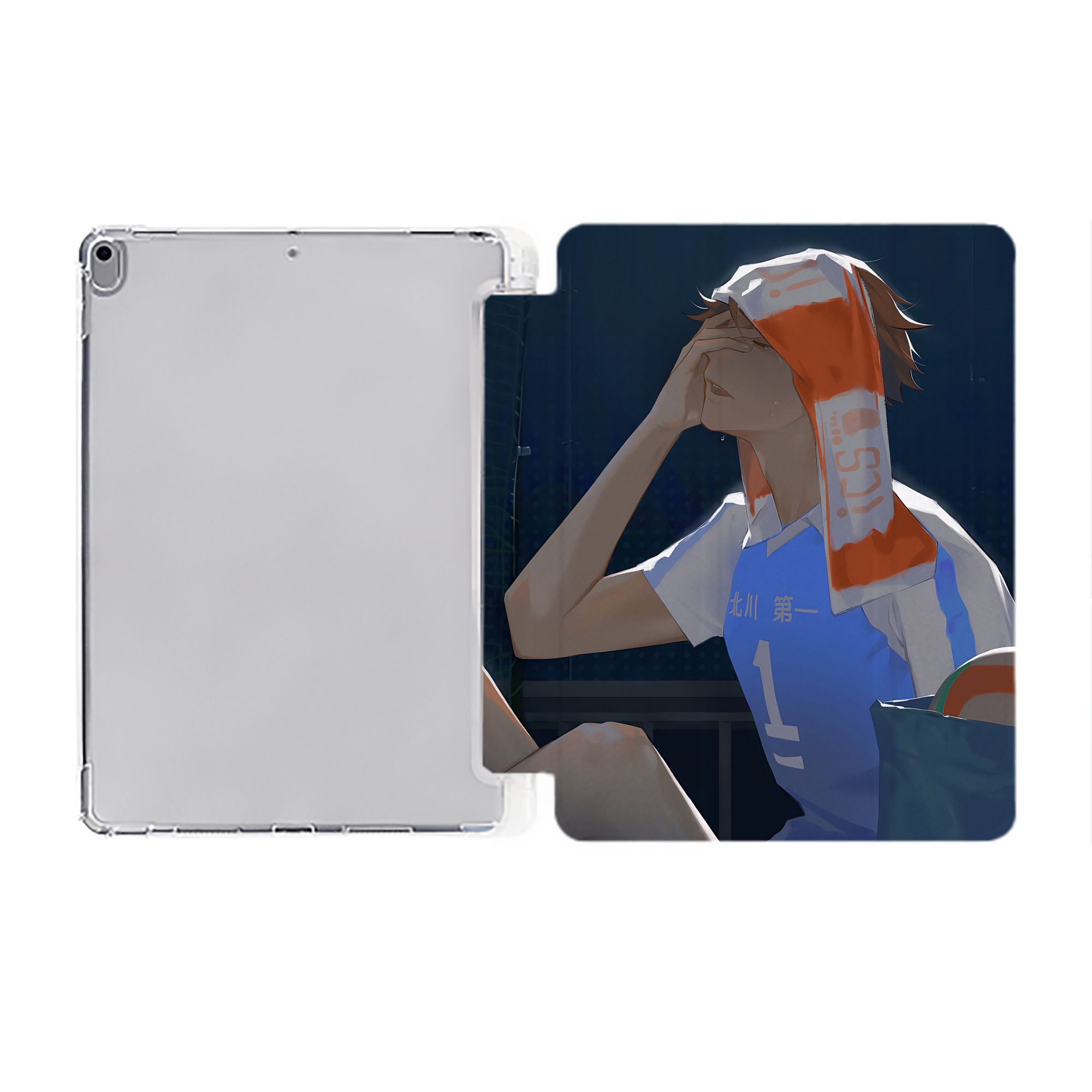 （画像用） ハイキュー!! Haikyu!! IPad ケース ペン収納付き 三つ折りスタンド PUレザー×シリコン 対応機種9.5/10.5/10.9インチ